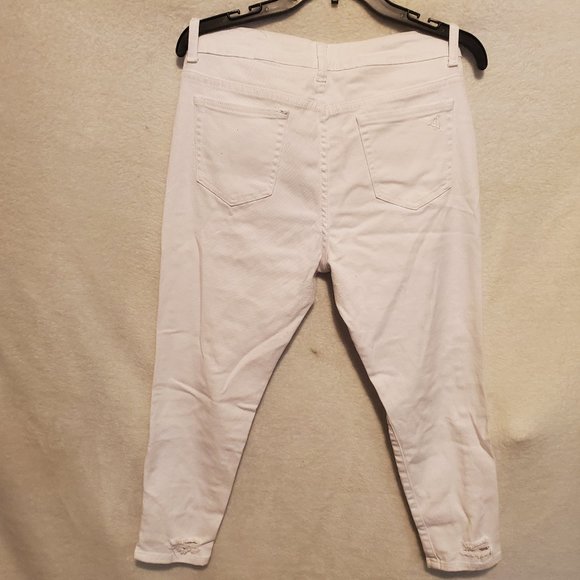Women's size 13/14 White Denim distressed Ankle Jeans - Picture 1 of 2